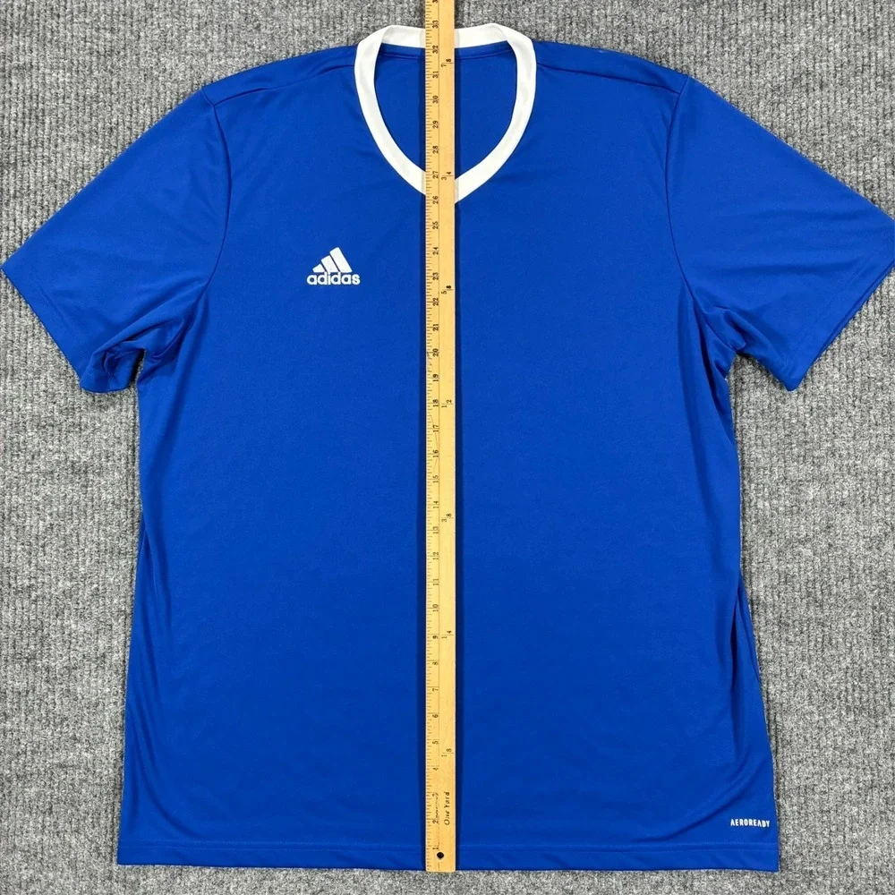 Adidas Aeroready 2XL Blue Soccer Jersey Athletic Training Shirt Performance Tee